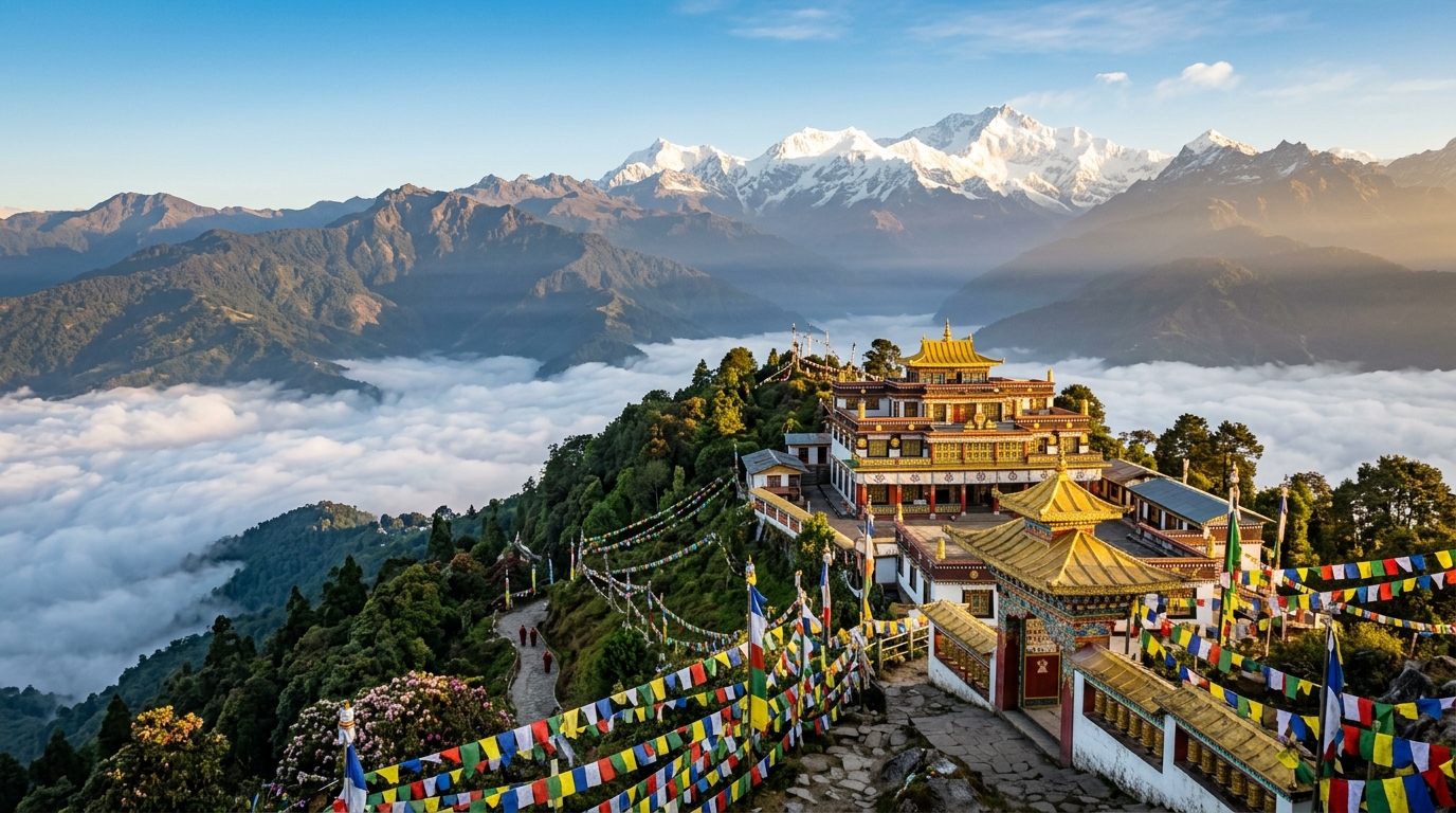 Pemayangtse Monastery Above Sea of Clouds in Pelling